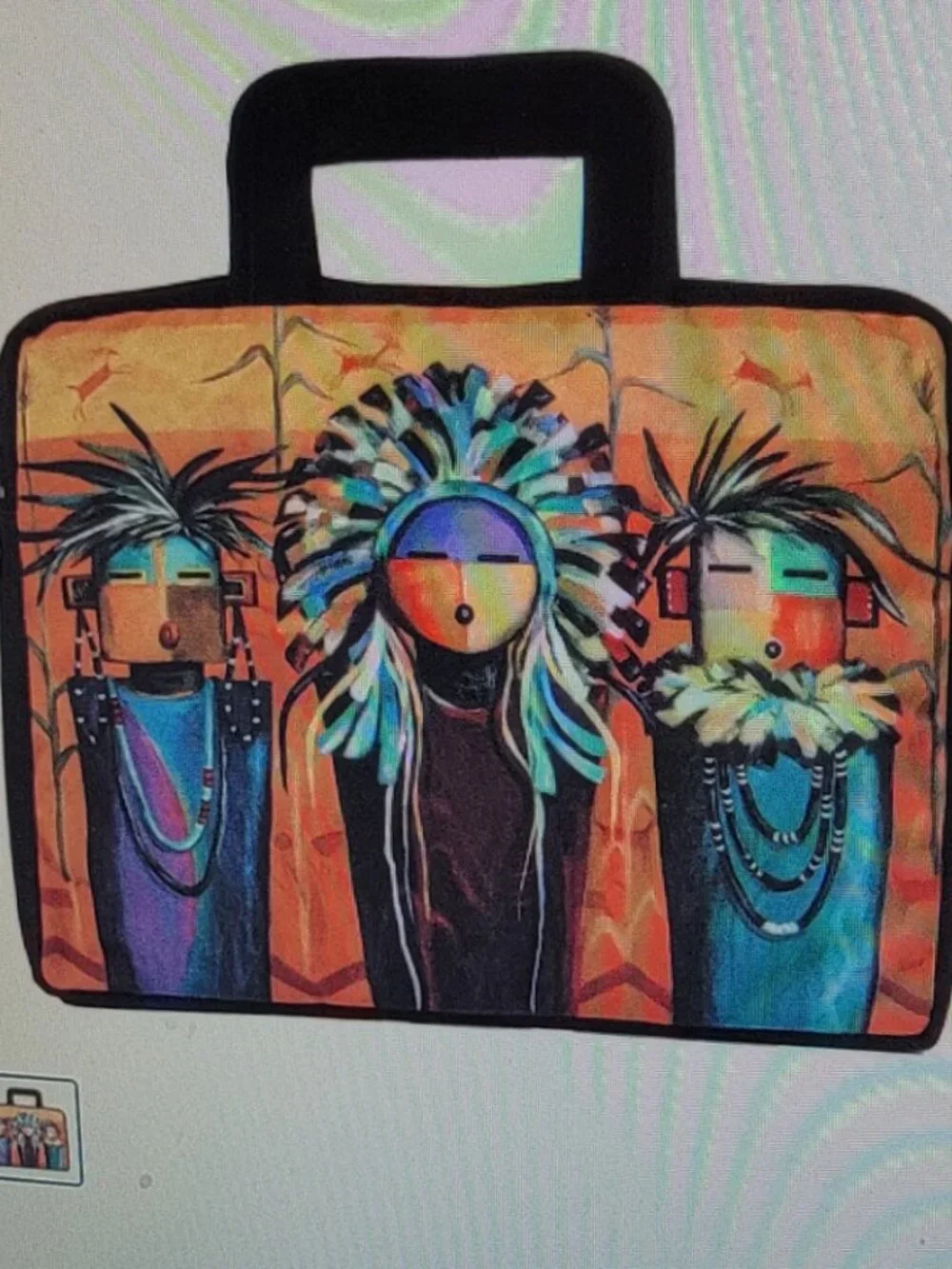 Native Style Print Small Laptop Bag